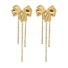 Ion Plating(IP) 304 Stainless Steel Chain Tassel Stud Earrings EJEW-G400-06G-1