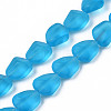 Transparent Frosted Glass Beads Strands FGLA-S001-02-1