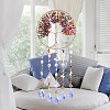 Copper Wire Wrapped Tree of Life Plastic Imitation Stone Beads Suncatchers HJEW-F027-11-2