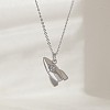 Ocean Summer Brass Pave Clear Cubic Zirconia Pendant Necklaces FS-WG82AA1-18-1