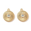 Brass Micro Pave Cubic Zirconia Grooved Pendants KK-A280-04A-G-1