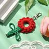 Flowers Woven Cotton Thread Pendant Decorations HJEW-JM02452-01-2