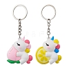 2Pcs 2 Styles Cartoon Unicorn PVC Plastic Keychain KEYC-JKC00675-1