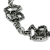 Halloween 304 Stainless Steel Skeleton Link Chain Bracelets for Women Men BJEW-C063-07AS-2