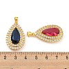 Rack Plating Brass Micro Pave Cubic Zirconia Pendants KK-H469-01G-3