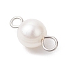 Natural Cultured Freshwater Pearl Two Sides Polished Connector Charms PALLOY-JF04041-02-4