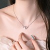 925 Sterling Silver Pendant Necklaces NJEW-L179-16P-2