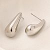 Rack Plating Teardrop Brass Stud Earrings EJEW-H143-18P-01-2