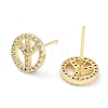 Brass Micro Pave Clear Cubic Zirconia Studs Earring EJEW-S217-G20-2