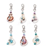Natural Scallop Shell & Synthetic Turquoise Starfish Pendant Decorations HJEW-JM03641-01-2