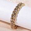 201/304 Stainless Steel Cuban Link Chains Bracelets for Unisex BJEW-F522-04G-3