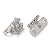 Brass Micro Pave Clear Cubic Zirconia Slide Charms KK-P239-19P-2