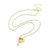 Brass & Plastic Pearl Letter Pandent Box Chain Necklaces for Women NJEW-U017-01G-16-3