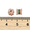 Brass Micro Pave Cubic Zirconia Beads KK-H202-14RG-3