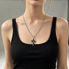 Alloy Acrylic Religion Cross Pendant Necklaces WG5E0A0-01-2