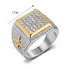 304 Stainless Steel Micro Pave Cubic Zirconia Finger Rings for Men FS-WG6EF44-06-2