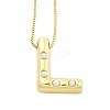 Brass & Plastic Pearl Letter Pandent Box Chain Necklaces for Women NJEW-U017-01G-12-1