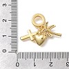 Brass Micro Pave Clear Cubic Zirconia European Dangle Charms KK-D431-033F-G-3