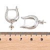 Brass Micro Pave Clear Cubic Zirconia Hoop Earring Findings KK-Z158-04P-3