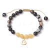 Natural Mixed Gemstone Beaded Braided Bracelets BJEW-JB11285-03-2