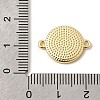 Brass Enamel White Flat Round Links KK-H267-110G-03-2