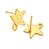 201 Stainless Steel Star Stud Earrings Settings STAS-Q251-09G-2