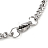 Non-Tarnish 304 Stainlessa Steel Curb Chain Pendant Necklaces LS-NJEW-H034-06P-3