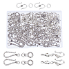 60 Sets 3 Style Tibetan Style Alloy Hook and Eye Clasps PALLOY-AR0001-21-1