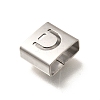 Letter Style 304 Stainless Steel Square Slide Charms STAS-L132-01D-2