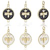 10Pcs 2 Colors Eco-Friendly Brass Micro Pave Cubic Zirconia Pendants KK-BBC0020-69-5