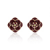 Brass Flower Stud Earrings LS-EJEW-A121-20G-2