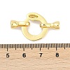 Brass Micro Pave Clear Cubic Zirconia Fold Over Clasps KK-M311-19G-3