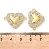 Rack Plating Brass Cubic Zirconia Heart Connector Charms KK-C084-08D-G-3