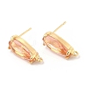 K9 Glass Stud Earring Teardrop Findings KK-E071-25KCG-02-1