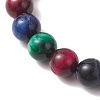 Natural Tiger Eye Beaded Stretch Bracelets for Women Men BJEW-JB13464-3
