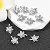 SHEGRACE Brass Micro Pave Clear Cubic Zirconia Charms XGRQ2O649-424P-4