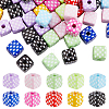 60Pcs Opaque Acrylic Beads SACR-DR0001-01B-1