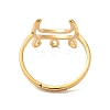 Ion Plating(IP) 304 Stainless Steel Crescent Moon Adjustable Ring for Women RJEW-M149-11G-2