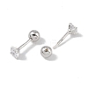 Anti-Tarnish Rhodium Plated 999 Sterling Silver Cubic Zirconia Earlobe Plugs for Women EJEW-S215-28P-2