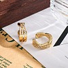 Rack Plating Brass Micro Pave Clear Cubic Zirconia Cuff Earrings for Women EJEW-C125-24C-G-3