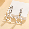 Simple 925 Sterling Silver Star Hoop Earrings BO3781-1