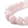 Natural Rose Quartz Bead Stretch Bracelets X-BJEW-K212-C-045-3