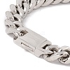 Non-Tarnish 304 Stainless Steel Curb Chains Bracelet for Women BJEW-E107-03P-01-3