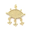 Rack Plating Brass Micro Pave Colorful Cubic Zirconia Pendants KK-G394-05G-3