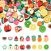 64Pcs 16 Styles Fruit & Vegetable Theme Handmade Polymer Clay Beads CLAY-TADJ0001-11-1