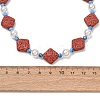 Dyed Natural Lava Rock & Round Synthetic Turquoise & Imitation Pearl Beaded Necklaces GG-CBA922D-07C-5