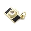 Brass Micro Pave Cubic Zirconia Pendants KK-Q098-36G-A01-2