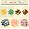 175Pcs 7 Styles Round Natural Tiger Eye & Green Aventurine & Red Jasper & Topaz Jade & Dyed Persian Jade & Blue Spot Jasper & Yellow Jade Box Sets DIY-FS0007-08-2