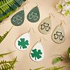 SUPERFINDINGS DIY 12Pairs Clover Style PU Leather Earring Making Kits DIY-FH0002-26-5