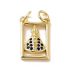 Rack Plating Brass Micro Pave Cubic Zirconia Pendants KK-E281-26G-1